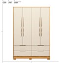 Ver imagem 3 de Guarda-Roupa Casal 4 Portas 4 Gavetas com Pés Domo Amarelo/Cinamon/Off White