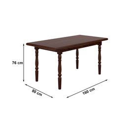 Mesa de Jantar 102ea com 06 Cadeiras 155ea Castanho Acetinado Piratini - 2
