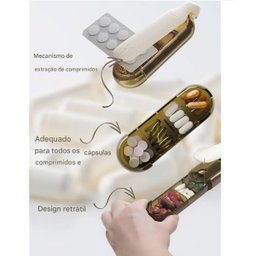Porta Remedio Comprimido Pilula Capsula Divisoria Compartimento Estojo Portatil Mala Bolsa Viagem Se - 3