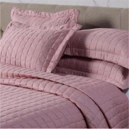 Kit Cobre Leito Dupla Face Micro Percal 200 Fios Queen com Porta Travesseiro:rosa - 1