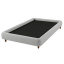 Ver imagem 1 de Cama Solteiro Pés Madeira 105cm Emma Linho Cinza Claro - Nexta Casa