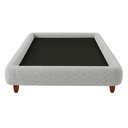 Ver imagem 5 de Cama Solteiro Pés Madeira 105cm Emma Linho Cinza Claro - Nexta Casa