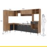Cozinha de Canto Modulada Inova 292/120Cm Balcão Pia Cooktop Armário MDP Carvalho Grafite - ClickLar - 4