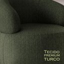 Ver imagem 5 de Poltrona Eloah Verde Selva Linho Turco Italiano Base Giratória Design Atemporal Premium Sala
