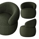 Ver imagem 6 de Poltrona Eloah Verde Selva Linho Turco Italiano Base Giratória Design Atemporal Premium Sala