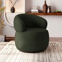 Ver imagem 1 de Poltrona Eloah Verde Selva Linho Turco Italiano Base Giratória Design Atemporal Premium Sala