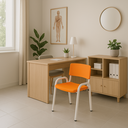 Ver imagem 1 de Kit 11 Cadeira Iso Infantil Creche, Escola Base Branco Laranja