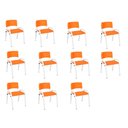 Ver imagem 2 de Kit 11 Cadeira Iso Infantil Creche, Escola Base Branco Laranja