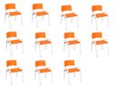 Ver imagem 2 de Kit 11 Cadeira Iso Infantil Creche, Escola Base Branco Laranja