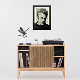 Quadro Vintage James Dean 45x34cm - com Vidro:madeira Preta - 2