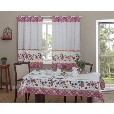 Cortina para Cozinha 2x1,40 Casa D'oro Sultan Amora