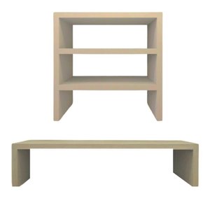 Kit Suporte de Mesa Monitor e Escaninho Organizador Cor Nude