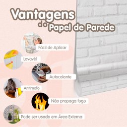 Papel de Parede Painel 3D Mármore Branco com Ouro 2M Auto Colante Lavável Revestimento Brilhoso - 7