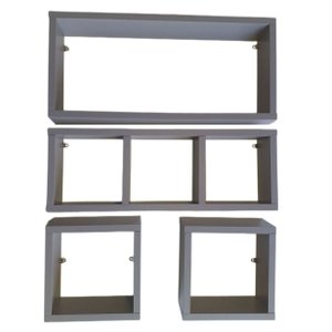 Nicho Organizador Prateleira Mdf para Decoração Kit 04 Peças - Cinza Tx