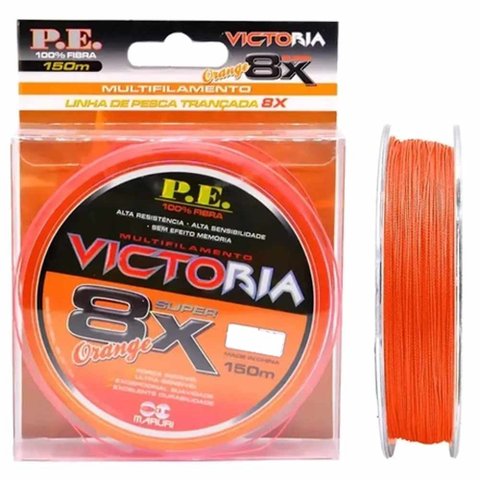 Linha de Pesca Multifilamento Victoria 8 fios 150m Orange 0.52mm 88Lbs