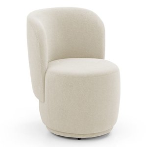 Poltrona Orgânica Decorativa Living Molly Bouclê Bege - Desk Design