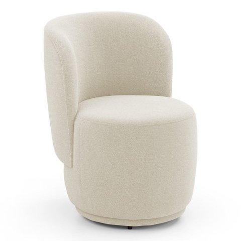 Poltrona Orgânica Decorativa Living Molly Bouclê Bege - Desk Design