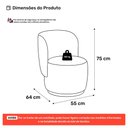 Ver imagem 4 de Poltrona Orgânica Decorativa Living Molly Bouclê Bege - Desk Design