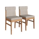 Ver imagem 4 de Conjunto Mesa Jantar Redonda 90cm 4 Cadeiras Madeira Estofadas Arezzo Amêndoa Cbmjra90
