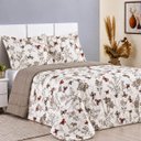 Ver imagem 2 de Kit Edredom Cobertor Zurique Queen Dupla Face Micropercal Estampado 400 Fios 3 Peças Borboleta Bege