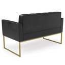 Ver mais imagens de Sofá Namoradeira Base Industrial Dourado Ana Sintético Pu Preto - Ibiza