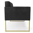 Ver imagem 7 de Sofá Namoradeira Base Industrial Dourado Ana Sintético Pu Preto - Ibiza