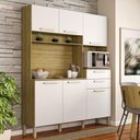 Ver imagem 1 de Armario de Cozinha Compacta 6 Portas 2 Gavetas Santiago - Freijó/supremo