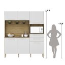 Ver imagem 4 de Armario de Cozinha Compacta 6 Portas 2 Gavetas Santiago - Freijó/supremo