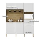Ver imagem 5 de Armario de Cozinha Compacta 6 Portas 2 Gavetas Santiago - Freijó/supremo