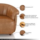 Ver imagem 3 de Sofá Namoradeira Decorativa Latvia 150cm Pés de Madeira Pu Caramelo Manchado G45 - Gran Belo