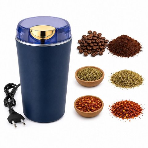 Triturador Elétrico Multifuncional Moedor Café Grãos Temperos Alimentos Lâmina Inox Portátil Bivolt 
