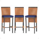 Ver imagem 1 de 3 Banqueta em Alumínio Roma Preta Corda Náutica Tecido 10 Terra Cota