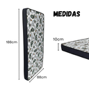 Ver imagem 3 de Colchão de Solteiro D28 - 188x88x10cm – Branco Estampado, Bordado Confortável, Durável, Dupla Face.