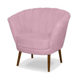 Kit 02 Poltrona Pétala Flor Decorativa Suede   Rosa bebê - 5