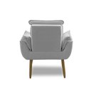 Ver imagem 5 de Poltrona para Sala Decorativa Opala Pés Madeira Suede Cinza Claro Império Decor