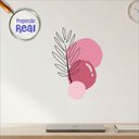 Ver imagem 1 de Adesivo Floral Boho Rosa Estilo Nórdico 55x80 Minimalista Mod.02