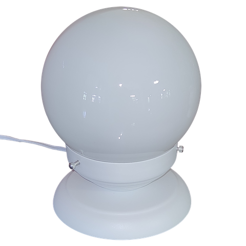Abajur Bola de Cristal Branco C/esfera 10x15 Branco Brilho