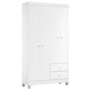 Ver imagem 3 de Cômoda Gaveteiro e Guarda Roupa 4 Portas Ternura Baby Branco Flex – Incorplac