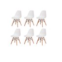 Ver imagem 5 de Kit 6 Cadeiras Jantar Wood Base Madeira Eiffel Charles Eames - Branco