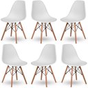 Ver imagem 1 de Kit 6 Cadeiras Jantar Wood Base Madeira Eiffel Charles Eames - Branco