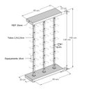 Ver imagem 2 de Kit Expositor de Calçados com 3 Colunas Duplo e 42 Suportes Aramados Screw Comac Branco/Preto