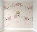 Ver imagem 1 de Papel de parede infantil floral quarto de bebê menina M² PP13