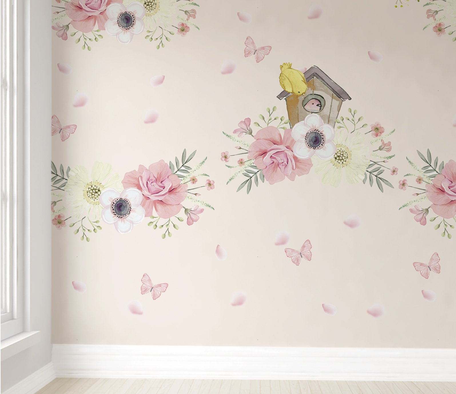 Papel de parede infantil floral quarto de bebê menina M² PP13 - 4