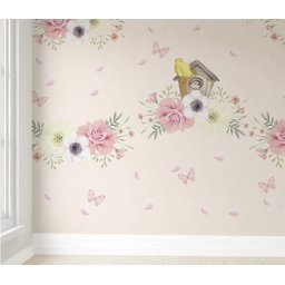 Papel de parede infantil floral quarto de bebê menina M² PP13 - 4