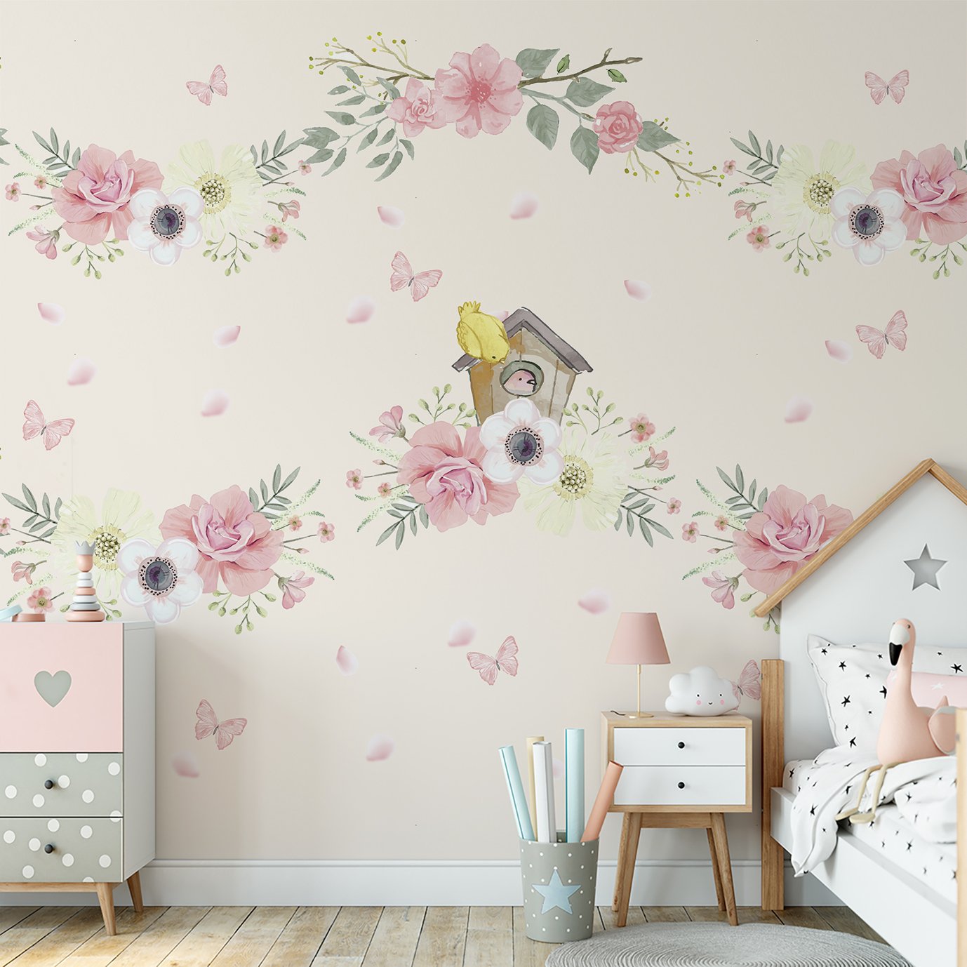 Papel de parede infantil floral quarto de bebê menina M² PP13 - 3