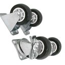 Ver imagem 5 de Kit 4 Rodinhas Preto Macia Giratórias e Fixas