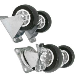Kit 4 Rodinhas Preto Macia Giratórias e Fixas - 5