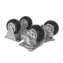 Ver imagem 2 de Kit 4 Rodinhas Preto Macia Giratórias e Fixas