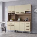 Ver imagem 1 de Kit Cozinha Compacta Vitória 178 cm 5 Portas 4 Gavetas Moblis: Savana Off White