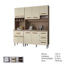 Ver imagem 5 de Kit Cozinha Compacta Vitória 178 cm 5 Portas 4 Gavetas Moblis: Savana Off White